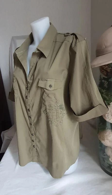 Kaki damesoverhemd "Un jour ailleurs" maat 2XL nieuw – photo 2